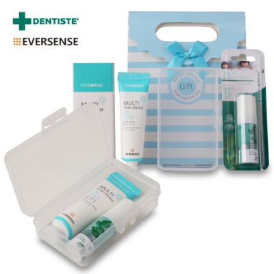덴티스테 가글 스프레이 에버센스 선크림 세트