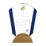 KC519 모던오피스 화이트 크리스탈 우드 상패 3