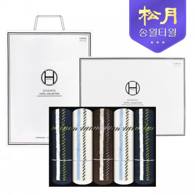 [송월타올] 카운테스마라 체크40 200g 5P 타올세트