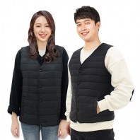 브이넥 경량패딩조끼 여성 겨울 레이어드용 가벼운 패딩조끼