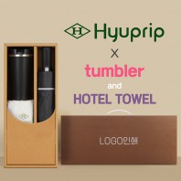 협립 3단 60 슈퍼 거꾸로 완전자동우산 +스마트온도계 카페텀블러+협립호텔코마170타월-세트
