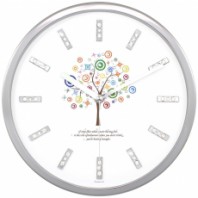 JS3253큐빅 크롬 무소음벽시계