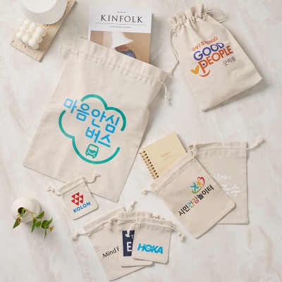 8Size 린넨혼방 조리개 파우치