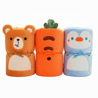 똑딱이 캐릭터 수납 담요 휴대용 무릎 블랭킷