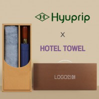 협립 3단70엔티크 고밀도 완전자동우산 +코마40수180호텔타월-세트