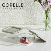 코렐_코디네이츠 실리콘 유리 밀폐용기 정사각 2종