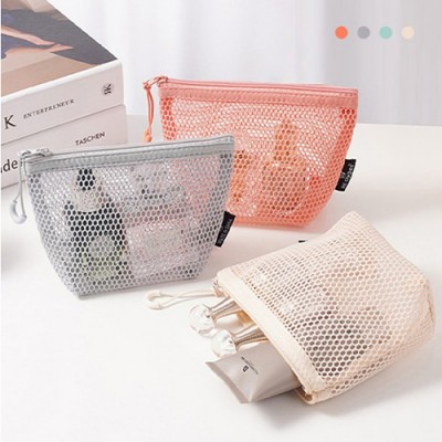 데일리 파스텔 메쉬 파우치 휴대용 미니 화장품 필통 파우치 Y2641