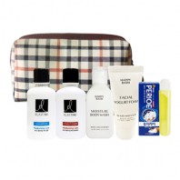 다올 체크파우치 여행용 6종세트 16호/샴푸,컨디셔너,바디워시,클렌징폼,치약,칫솔