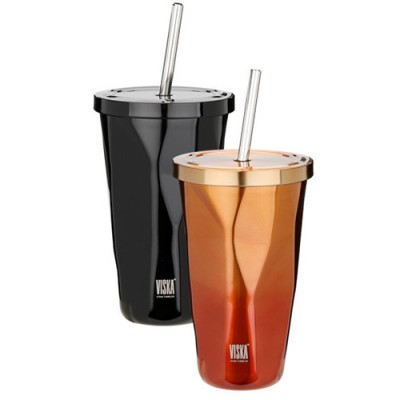 비스카 스텐 빨대 텀블러 600ml+세척솔