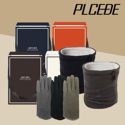 플씨드 프리미엄 넥워머 + 클래식 벨벳 논슬립 터치 장갑 2종 세트