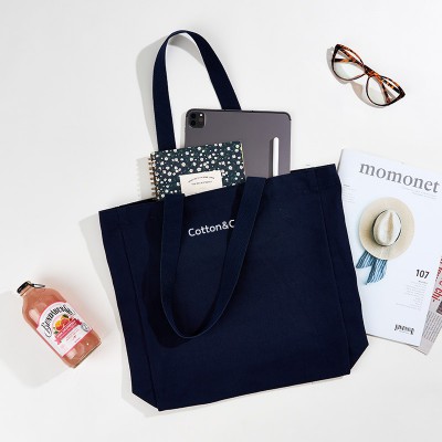 [국내제작] 코튼앤코 커스텀 옆폭형 컬러 에코백 34x36x8(옆폭8)