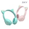 스카이 핏 키티 LED 키즈 청력보호 블루투스 헤드셋