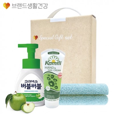 브생건 핸드워시 951호(카밀핸드크림100ml+크리넥스 버블핸드워시+국산 핸드타올고리수건)
