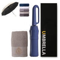 3단 10K 버클핸들 전자동 우산 트레블 타월 2p 세트