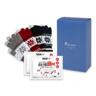 로페리아 눈꽃스마트폰장갑1P,핫팩150g 2P세트