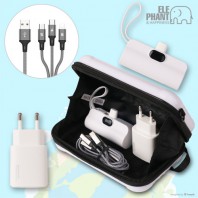 해피니스 엘리펀트 스피드 업 고속 충전 케이블 어댑터 & 에버센스 보조 배터리 세트