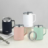 웰세스 이중 스텐 머그컵 550ml [W5502] 1P 보온 보냉 컬러 머그