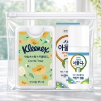 크리넥스 안심소독스프레이+아물디 모기약2종세트(브생건 지퍼백)