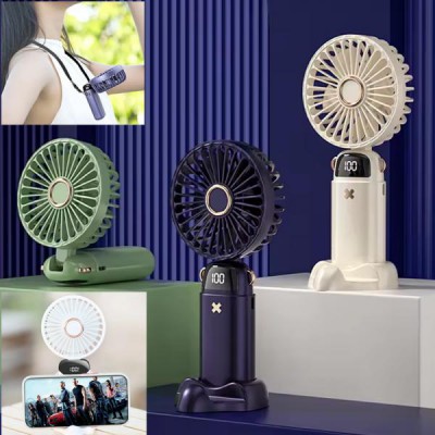 LED 5단 넥밴드 선풍기 탁상겸용 휴대용 손선풍기