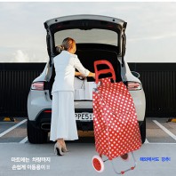 와이드 땡땡이 쇼핑 캐리어  장바구니