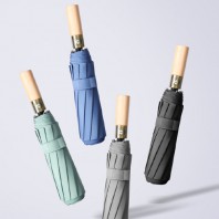 로페리아 3단전자동 특대형 원단 원목 손잡이 우산(0216861)