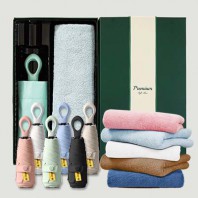 라이트핏 O링손잡이 5단암막양우산+보송보송데일리 순면타올155g 우산선물세트
