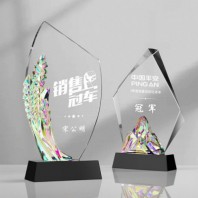 CJ241 모던오피스 프리즘 플럼프 크리스탈 트로피 기념품