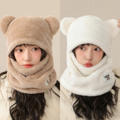 로페리아 후드넥워머 모자 곰돌이 이어머프 방한모자(0217089)