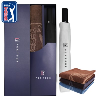 PGA 2단완전자동 암막 우양산+170g 죽사타올 세트