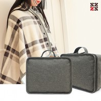 체크똑딱이극세사핸디백담요