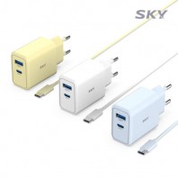 스카이 필 GaN 25W 듀얼 2포트 초고속 충전기 + 40W C to C 1.2M 케이블