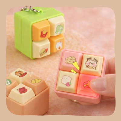 효과음 팡팡 딸깍이 키링 키캡 LED 열쇠고리 Y2657