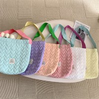 파스텔 하트퀼팅 에코백