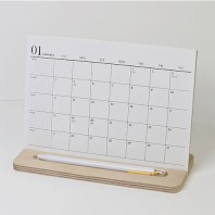 자작 펜홀더 탁상달력(메모스케줄)