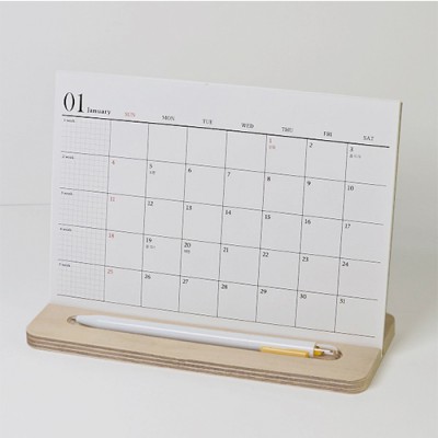 자작 펜홀더 탁상달력(메모스케줄)