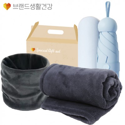 브생건 방한세트 86호(벨벳 넥워머+5단 6K UV암막 양우산+따소담 무릎담요)