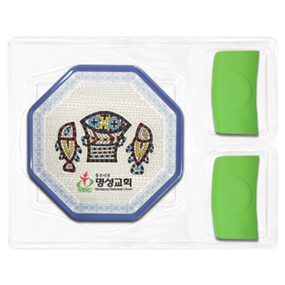 팔각멜라민 냄비받침+실리콘주방집게