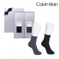 [캘빈클라인] 신사 중목양말 단색 2족 세트_프리미엄라인