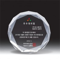 [트라포]크리스탈상패 TR96 세워짐 문진 감사패 공로패 (80*80,25 / 95*95*25)