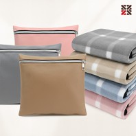 그리드체크미니클러치쿠션담요