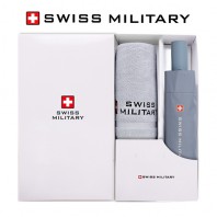 스위스밀리터리 친환경 3단 완전자동 세이프티 우산+140g면사타올 세트