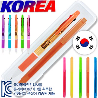 코리아뉴니들3색+스타사각형광펜세트