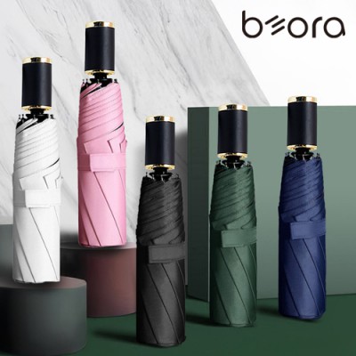 BOR 무지 인쇄우산 모던 암막 3단 수동 우양산