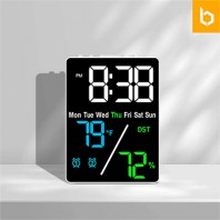 유즈비 블랙페이스 LED 온습도시계(BF5508)