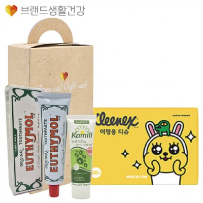 브생건641호 3종세트(카밀 핸드크림+유시몰치약40g+크리넥스 카카오티슈)