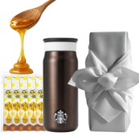 스타벅스 SS 팬시 하우스 텀블러 + 국내산 허니스틱 + 보자기포장 세트