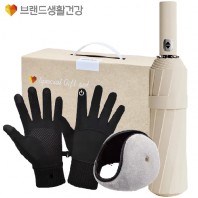 브생건 방한세트 117호(스마트 방한장갑+청음 귀마개+24K UV차단 3단 완전자동암막 우산)