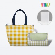 (체크 보냉백+피크닉매트) 세트