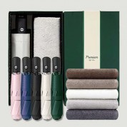 라이트핏 블랙그립 원터치 3단자동 암막양우산+송월타올뉴라이트무지150g 우산타올 선물세트