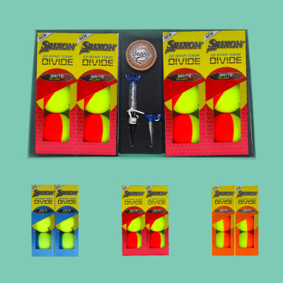 스릭슨 Q스타 투어 디바이드 컬러볼 3피스 12구+골프티+가죽볼마커세트